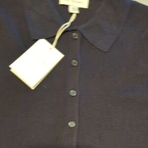 Chic Navy Button-Down Women's Shirt